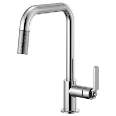 Click here to see Brizo 63054LF-PC Brizo Litze Series Polished Chrome Pull-Down Single-Handle Faucet with Swivel Spout and Industrial Handle, 1.8 GPM - 63054LF-PC