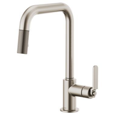 Click here to see Brizo 63054LF-SS Brizo Litze Series Brilliance Stainless Pull-Down Single-Handle Faucet with Swivel Spout and Industrial Handle, 1.8 GPM - 63054LF-SS