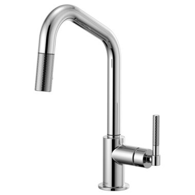 Click here to see Brizo 63063LF-PC Brizo Litze Polished Chrome Pull-Down Kitchen Faucet with Angled Spout and Knurled Handle - 63063LF-PC