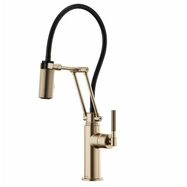 Click here to see Brizo 63243LF-GL Brizo Litze Brilliance Luxe Gold Articulating Faucet with Knurled Handle - 63243LF-GL