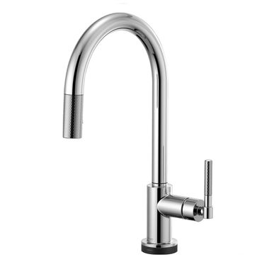 Click here to see Brizo 64043LF-PC Brizo Litze Polished Chrome SmartTouch Single Handle Pull-Down Kitchen Faucet with Knurled Handle, MagneDock, 1.8 GPM - 64043LF-PC