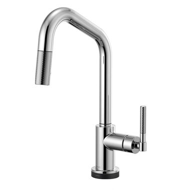 Click here to see Brizo 64063LF-PC Brizo Litze Polished Chrome SmartTouch Pull-Down Kitchen Faucet with Angled Spout and Knurled Handle - 64063LF-PC