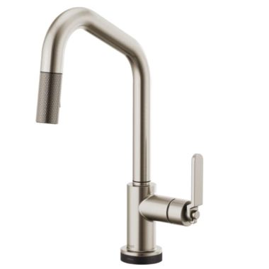 Click here to see Brizo 64064LF-SS Brizo Litze Brilliance Stainless SmartTouch Pull-Down Kitchen Faucet with Angled Spout and Industrial Handle - 64064LF-SS
