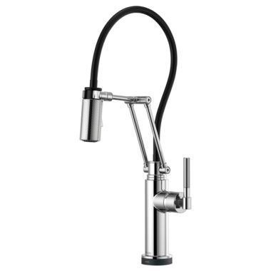 Click here to see Brizo 64243LF-PC Brizo Litze Polished Chrome One-Handle Pull-Down Kitchen Faucet with Knurled Handle, SmartTouch, MagneDock, TempIP, 1.8 GPM - 64243LF-PC