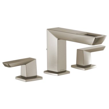 Click here to see Brizo 65386LF-NK-ECO Brizo Vettis Two-Handle Brilliance Luxe Nickel Lavatory Faucet with Metal Pop-up Drain, Open-Flow Spout, Three-Hole, 1.2 GPM, Three-Hole - 65386LF-NK-ECO