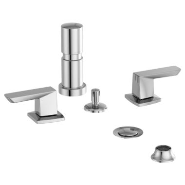 Click here to see Brizo 68488-PC Brizo Vettis Two-Handle Bidet Faucet with Metal Pop-Up Drain, 4-Hole, Lever Handles, Polished Chrome - 68488-PC