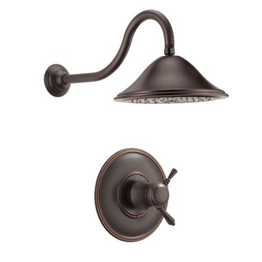 Click here to see Brizo T60210-RB-2.5 Brizo Traditional TempAssure Two-Handle Shower Faucet with Single-Function Rain Showerhead, 2.5 GPM, Lever Handles, Venetian Bronze - T60210-RB-2.5