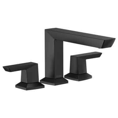 Click here to see Brizo T67388-BL Brizo Vettis Two-Handle Deck-Mount Roman Tub Faucet Trim, 3-Hole, Angular Spout, Lever Handles, ADA, Matte Black - T67388-BL