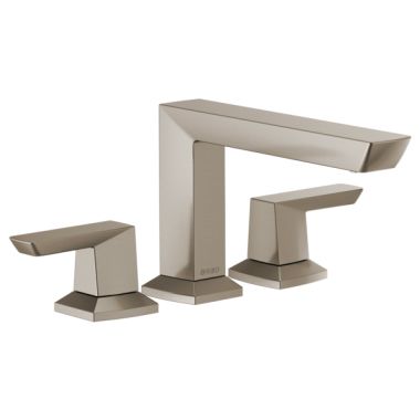 Click here to see Brizo T67388-NK Brizo Vettis Two-Handle Deck-Mount Roman Tub Faucet Trim, 3-Hole, Angular Spout, Lever Handles, ADA, Brilliance Luxe Nickel - T67388-NK