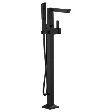 Click here to see Brizo T70188-BL Brizo Vettis Single-Handle Freestanding Tub Filler with H2Okinetic Hand Shower, 1-Hole, Lever Handle, ADA, Matte Black - T70188-BL