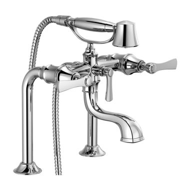 Click here to see Brizo T70360-PC Brizo Rook Two-Handle Multi-Mount Tub Faucet Trim Kit with 1.75 GPM Hand Shower, Lever Handles, ADA, Polished Chrome - T70360-PC