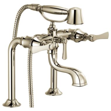 Click here to see Brizo T70360-PN Brizo Rook Two-Handle Multi-Mount Tub Faucet Trim Kit with 1.75 GPM Hand Shower, Lever Handles, ADA, Brilliance Polished Nickel - T70360-PN