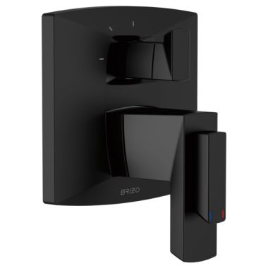Click here to see Brizo T75588-BL Brizo Vettis TempAssure Thermostatic Valve Trim w/ 3-Function Diverter Trim, Lever Handles, Matte Black - T75588-BL