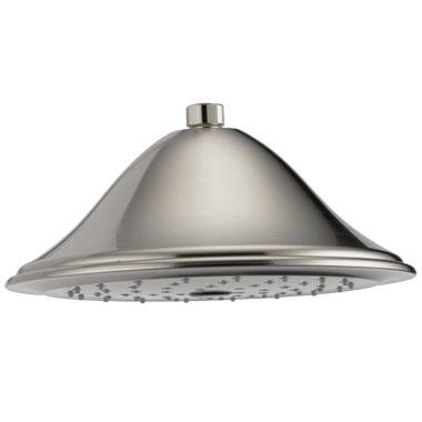 Click here to see Brizo RP52090NK-2.5 Brizo Traditional 9in Single-Function Raincan Shower Head with Touch-Clean Nozzles, Round, 2.5 GPM, Luxe Nickel - RP52090NK-2.5