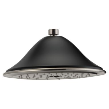 Click here to see Brizo RP52090NKBL-2.5 Brizo Traditional 9in Single-Function Raincan Shower Head with Touch-Clean Nozzles, Round, 2.5 GPM, Luxe Nickel/Matte Black - RP52090NKBL-2.5