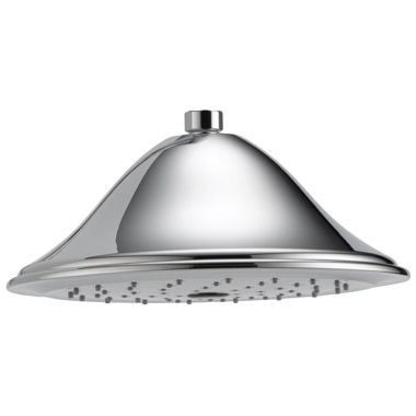 Click here to see Brizo RP52090PC Brizo Traditional 9in Round Raincan Shower Head, Single-Function, 1.75 GPM, Touch-Clean Nozzles, WaterSense, Ceiling-Mount, Polished Chrome - RP52090PC