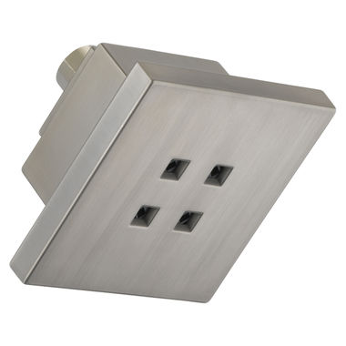 Click here to see Delta RP51032SS Delta Universal Showering H2Okinetic Single-Setting Shower Head, WaterSense, Square, 1.5 GPM, Brilliance Stainless - RP51032SS