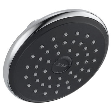 Click here to see Delta RP51305 Delta Universal Showering Single-Setting Raincan Shower Head with Touch-Clean Nozzles, Round, 2.5 GPM, Chrome - RP51305