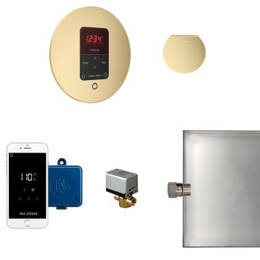 Click here to see Mr. Steam MSBUTLER1RD-SB Mr Steam Butler Steam Generator Control Kit  Package in Round Satin Brass - MSBUTLER1RD-SB