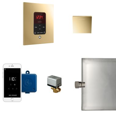 Click here to see Mr. Steam MSBUTLER1SQ-PB Mr Steam Butler Steam Generator Control Kit  Package in Square Polished Brass - MSBUTLER1SQ-PB
