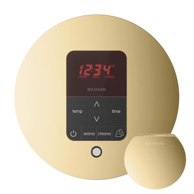 Click here to see Mr. Steam MSITPLUSRD-PB Mr Steam iTempoPlus Round Steam Shower Control in Polished Brass - MSITPLUSRD-PB