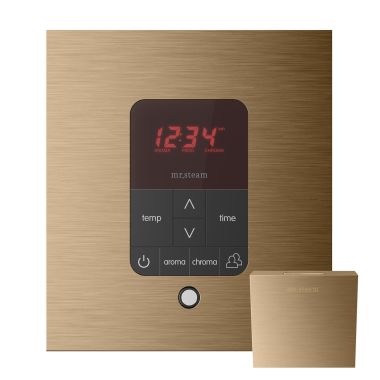 Click here to see Mr. Steam MSITPLUSSQ-BB Mr Steam iTempoPlus Square Steam Shower Control in Brushed Bronze - MSITPLUSSQ-BB