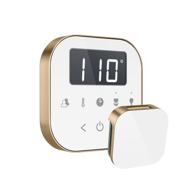 Click here to see Mr. Steam AIRTWH-BB Mr Steam AirTempo Steam Shower Control in White with Brushed Bronze - AIRTWH-BB