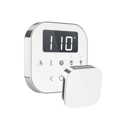 Click here to see Mr. Steam AIRTWH-PC Mr Steam AirTempo Steam Shower Control in White with Polished Chrome - AIRTWH-PC