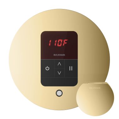 Click here to see Mr. Steam MSITEMPORD-PB Mr Steam iTempo Round Steam Shower Control in Polished Brass - MSITEMPORD-PB