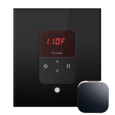 Click here to see Mr. Steam MSITEMPOSQ-BK Mr Steam iTempo Square Steam Shower Control in Black with Polished Chrome Bezel - MSITEMPOSQ-BK