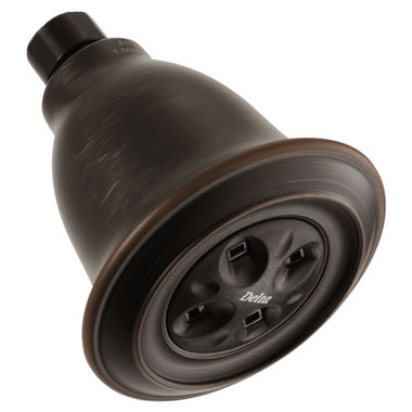 Click here to see Delta RP54752RB Delta Universal Showering Single-Setting Raincan Shower Head with H2Okinetic Technology, WaterSense, 1.5 GPM, Venetian Bronze - RP54752RB