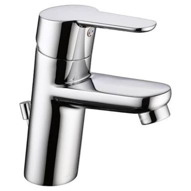 Click here to see Delta 573LF-HGM-PP Delta Modern Single-Hole Chrome Lavatory Faucet with Tilted Body, 50/50 Pop-Up, 0.5 GPM, Single-Handle, Project Pack - 573LF-HGM-PP