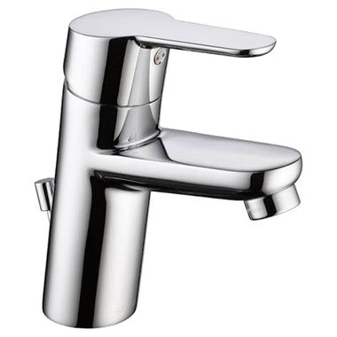 Click here to see Delta 573LF-PP Delta Modern Single-Hole Chrome Lavatory Faucet with Tilted Body, 50/50 Pop-Up, 1.2 GPM, Single-Handle, Project Pack - 573LF-PP