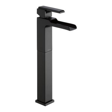 Click here to see Delta 768LF-BL Delta Ara Channel Spout Matte Black Lavatory Faucet with 6-7/16