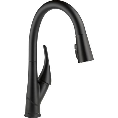 Click here to see Delta 9181T-BL-DST Delta 9181T-DST Esque One-Handle Pulldown Kitchen Faucet, Matte Black