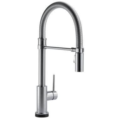 Click here to see Delta 9659T-AR-DST Delta Trinsic Pro Single-Handle Arctic Stainless Pull-Down Kitchen Faucet with Spring Spout, 1.8 GPM, Lever Handle, Diamond Seal Technology, ADA, Touch2O - 9659T-AR-DST
