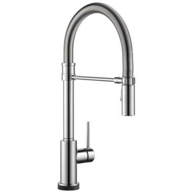 Click here to see Delta 9659T-DST Delta Trinsic Pro Single-Handle Chrome Pull-Down Kitchen Faucet with Spring Spout, 1.8 GPM, Lever Handle, Diamond Seal Technology, ADA, Touch2O - 9659T-DST