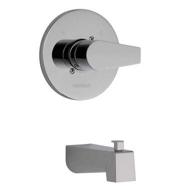 Click here to see Peerless PTT14119 Peerless Xander Wall-Mount Tub Faucet Trim, Polished Chrome, Lever Handle,7in Spout Reach, Single-Function, ADA Compliant - PTT14119