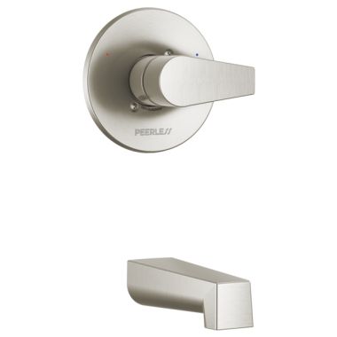 Click here to see Peerless PTT14119-BN Peerless Xander Wall-Mount Tub Faucet Trim, Brushed Nickel, Lever Handle,7in Spout Reach, Single-Function, ADA Compliant - PTT14119-BN
