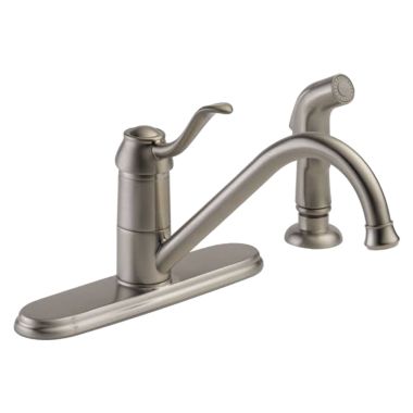 Click here to see Peerless P188700LF-SS-W Peerless Choice Single Handle Kitchen Faucet w/ Side Spray, 1.8 gpm, Stainless - P188700LF-SS-W