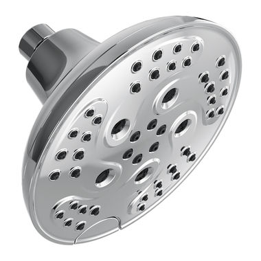 Click here to see Delta 52666 Delta H2Okinetic 5-Setting Transitional Raincan Round Shower Head, 1.75 GPM, Chrome - 52666