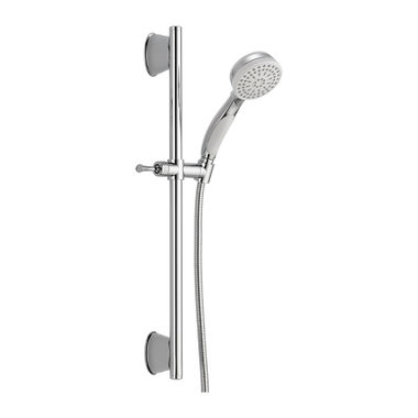Click here to see Delta 51549-WC Delta ActivTouch 9-Setting Hand Shower with Slide Bar, Touch-Clean, WaterSense, 1.75 GPM, Chrome/White - 51549-WC