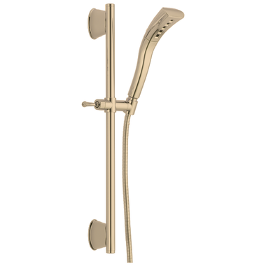 Click here to see Delta 51579-CZ Delta Single-Setting Hand Shower with Slide Bar, H2Okinetic, WaterSense, 1.75 GPM, Champagne Bronze - 51579-CZ
