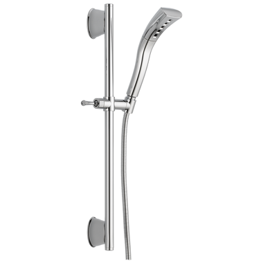 Click here to see Delta 51579 Delta Single-Setting Hand Shower with Slide Bar, H2Okinetic, WaterSense, 1.75 GPM, Chrome - 51579