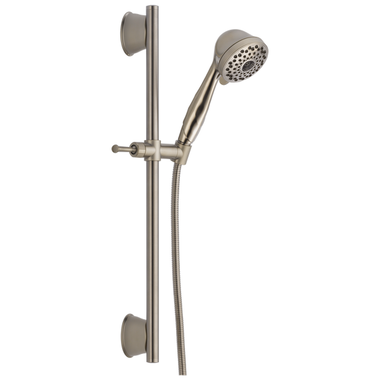Click here to see Delta 51589-SS Delta 7-Setting Hand Shower with Slide Bar, Touch-Clean, WaterSense, 1.75 GPM, Stainless - 51589-SS