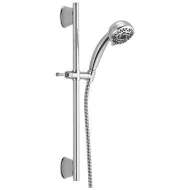 Click here to see Delta 51599-DS Delta 5-Setting Hand Shower with Slide Bar, Touch-Clean, WaterSense, 1.75 GPM, Chrome - 51599-DS