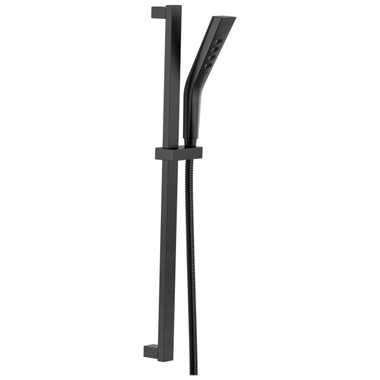 Click here to see Delta 51799-BL Delta 3-Setting Hand Shower with Slide Bar, H2Okinetic, Touch-Clean, WaterSense, 1.75 GPM, Matte Black - 51799-BL