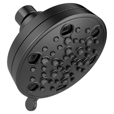 Click here to see Delta 52638-BL15-PK Delta Contemporary H2Okinetic 5-Setting Shower Head, 1.5 GPM, Touch-Clean Nozzles, Water-Efficient, Round, Matte Black - 52638-BL15-PK