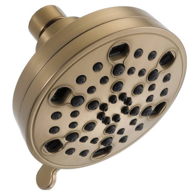 Click here to see Delta 52638-CZ18-PK Delta Contemporary H2Okinetic 5-Setting Shower Head, 1.75 GPM, Touch-Clean Nozzles, WaterSense, Round, Brilliance Champagne Bronze - 52638-CZ18-PK
