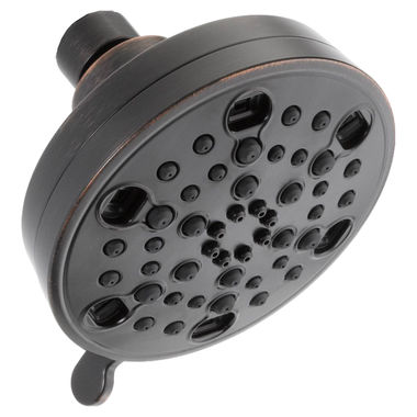 Click here to see Delta 52638-RB18-PK Delta Contemporary H2Okinetic 5-Setting Shower Head, 1.75 GPM, Touch-Clean Nozzles, Water-Efficient, Round, Venetian Bronze - 52638-RB18-PK